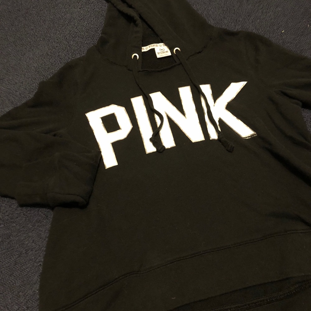 PINK hi-low hoodie with pocket